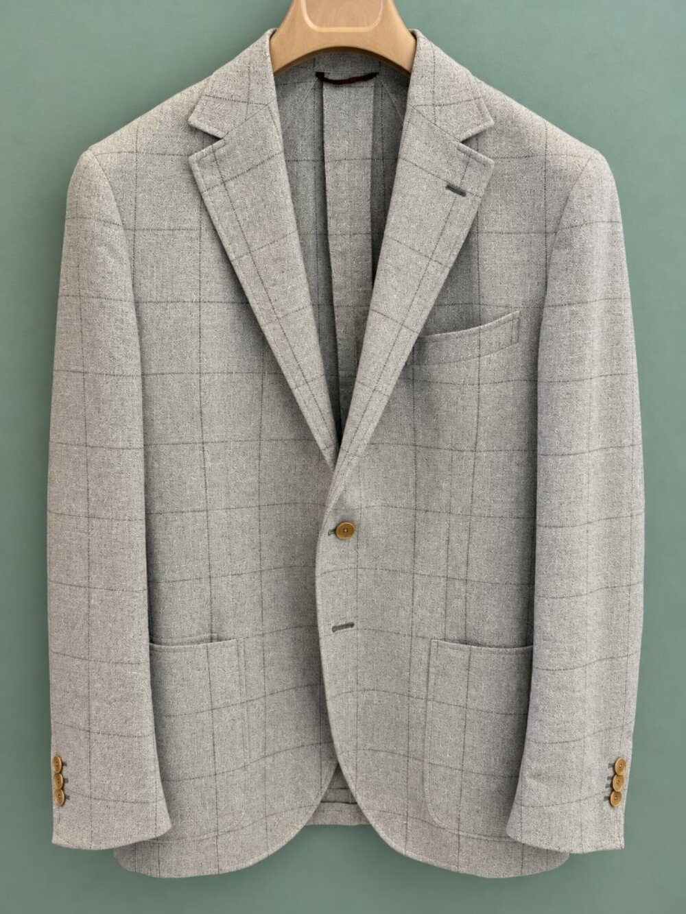 Luciano Barbera Grey Windowpane Sport Coat | Fits Like 42R
